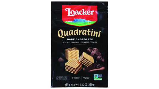 Loacker Quadratini Dark Chocolate Bite Size Wafer Cookies (8.82 oz)