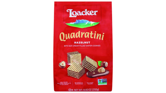 Loacker Quadratini Hazelnut Bite Size Wafer Cookies (8.82 oz)