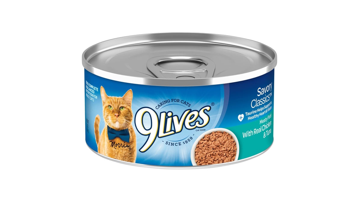 9Lives Savory Classics Meaty Pate with Real Chicken & Tuna Wet Cat Food (22 oz x 4 ct)